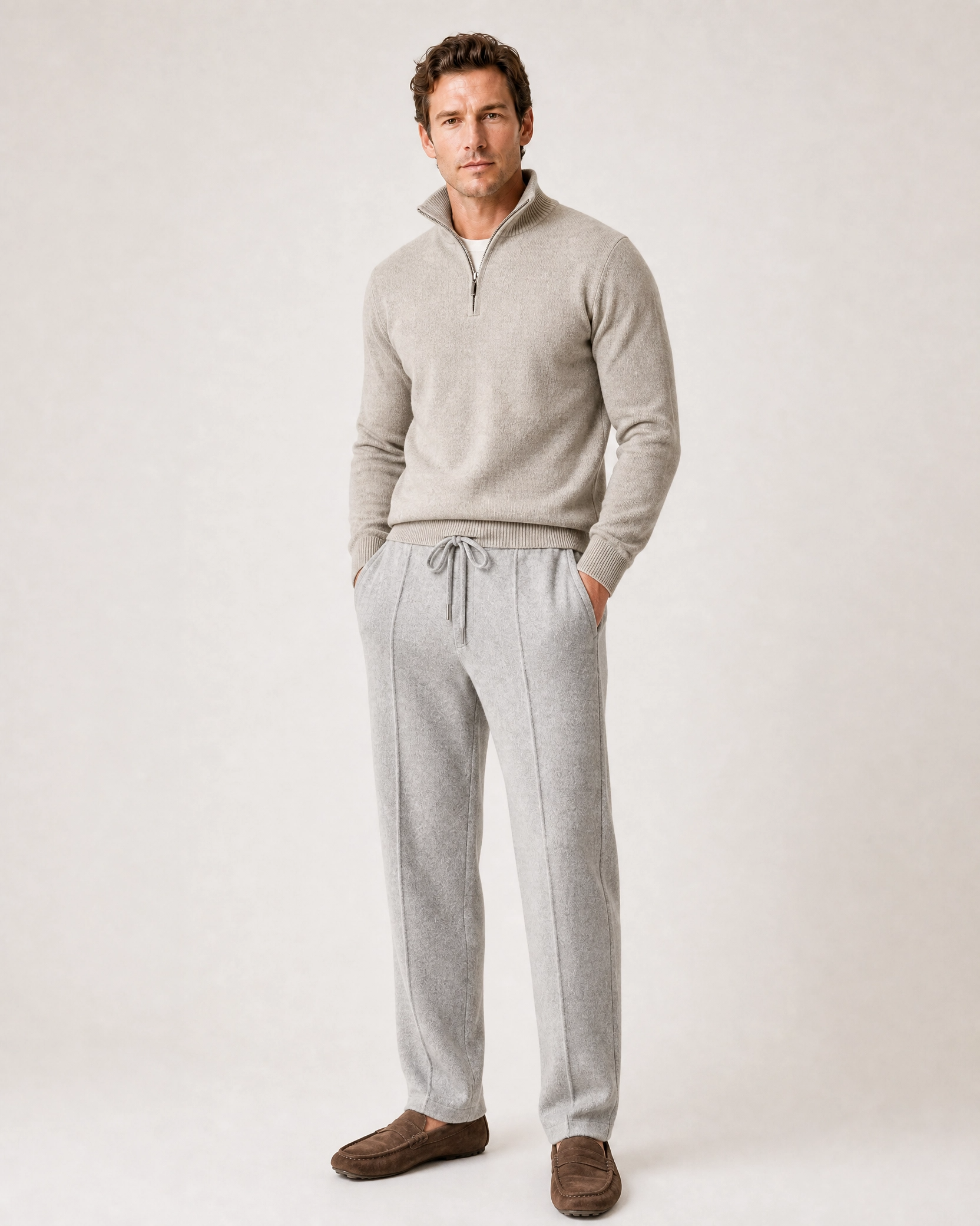 Men's Wool Knit Straight Fit Trousers