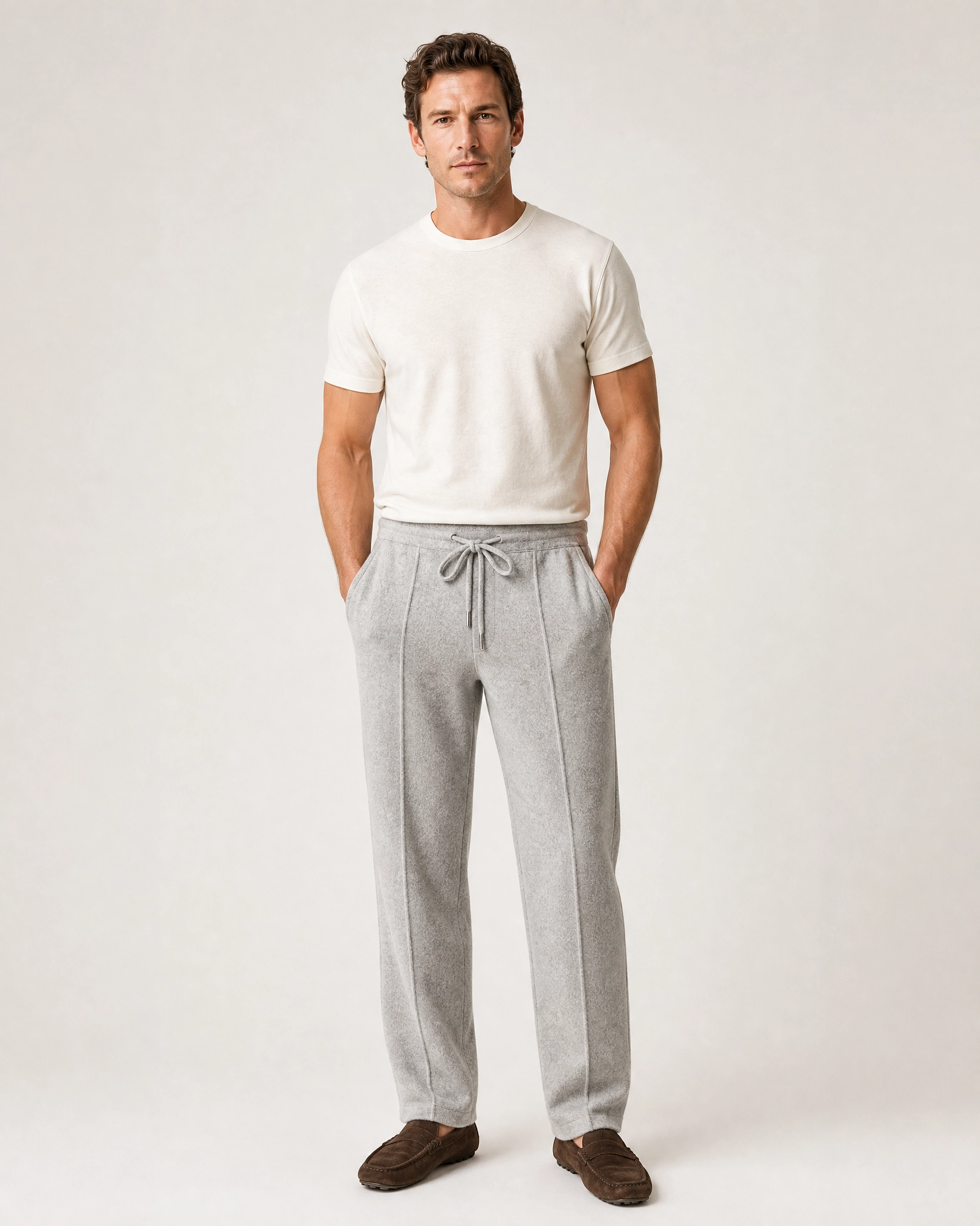 Men's Wool Knit Straight Fit Trousers