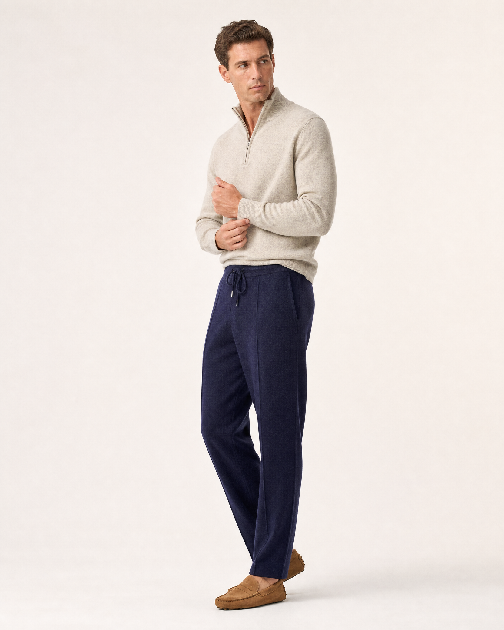 Men's Wool Knit Straight Fit Trousers