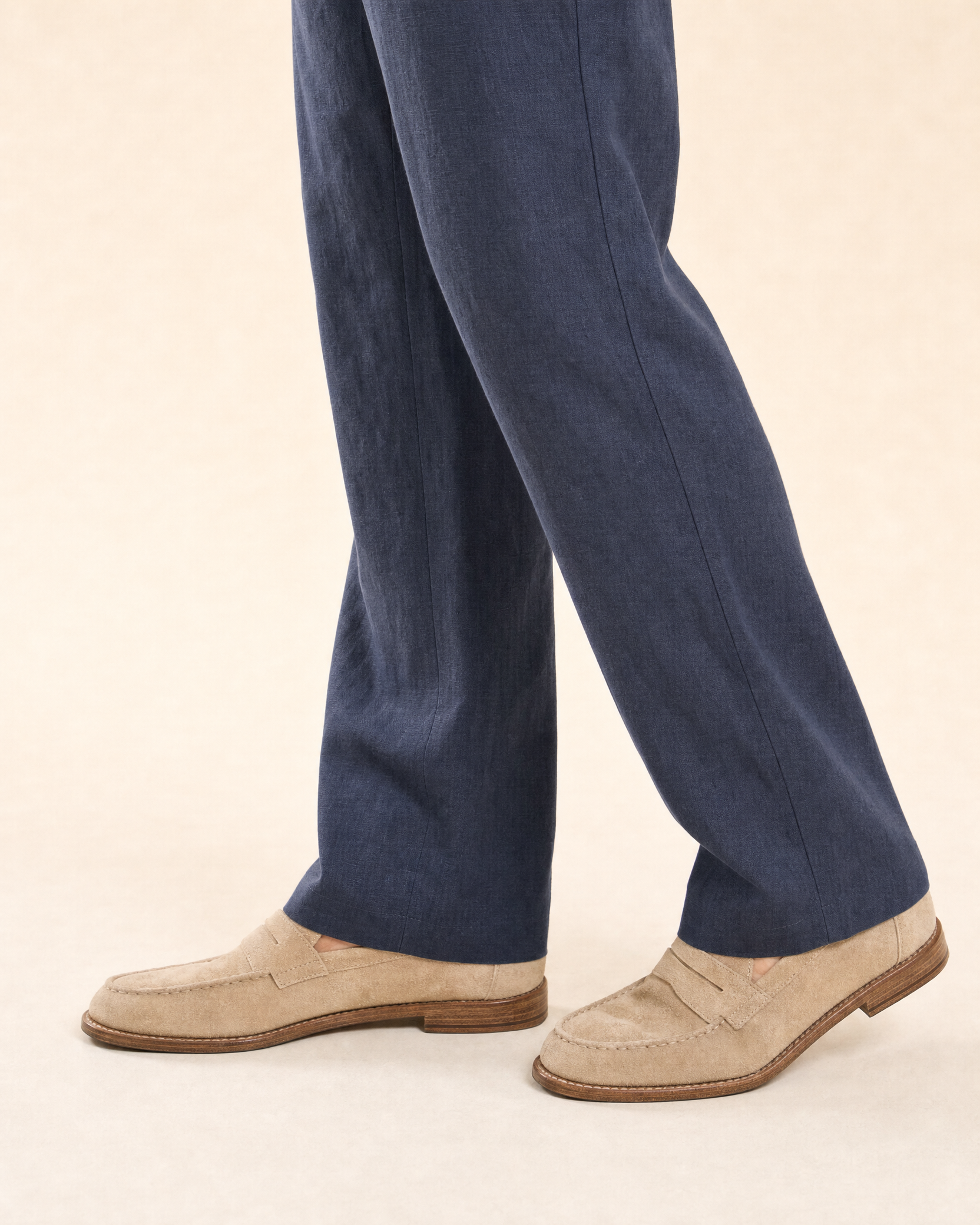 Mens Linen Straight Leg Pants