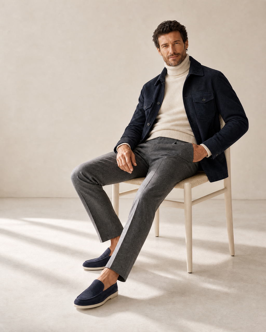 Mens Suede Slip-On Loafers