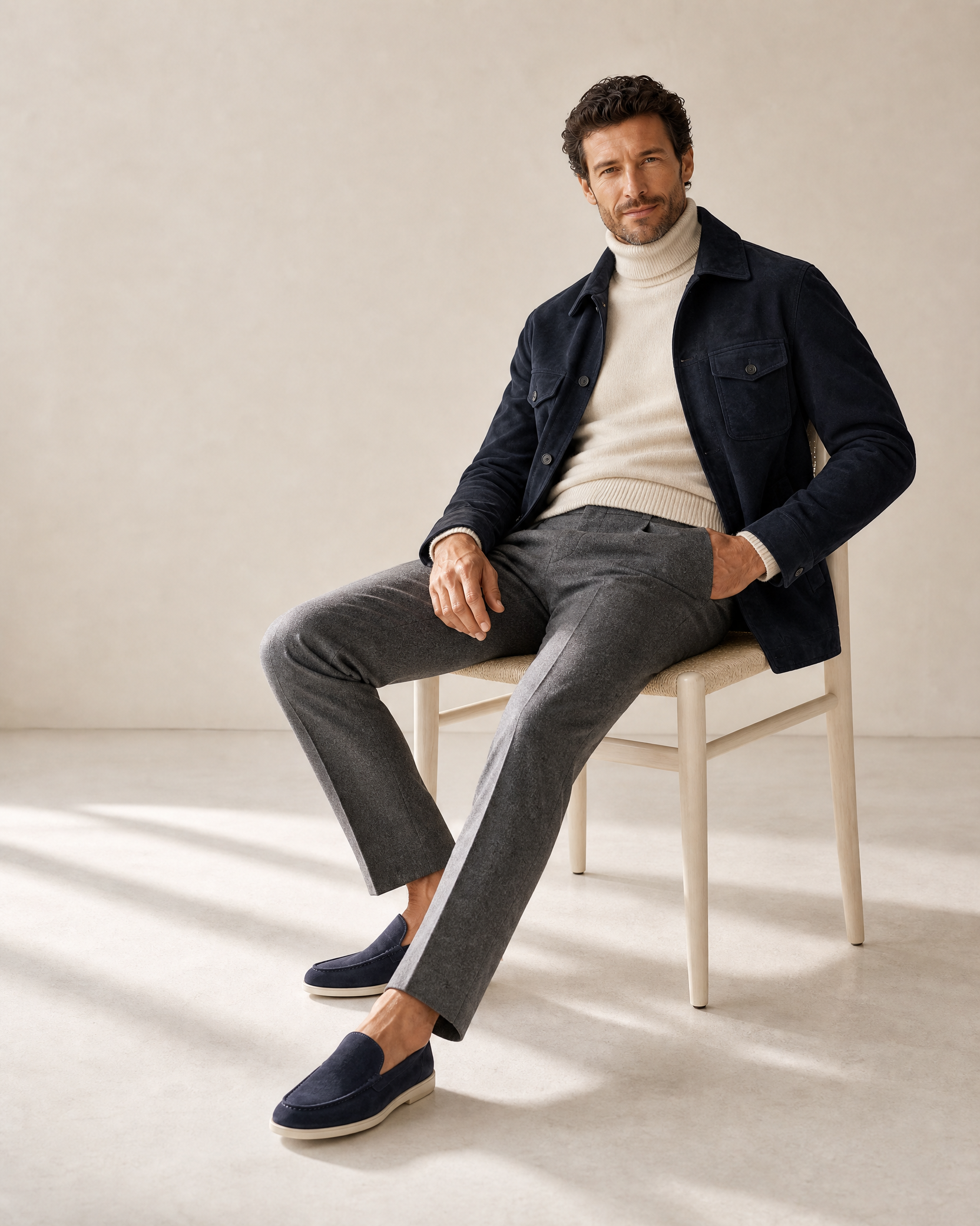 Mens Suede Slip-On Loafers