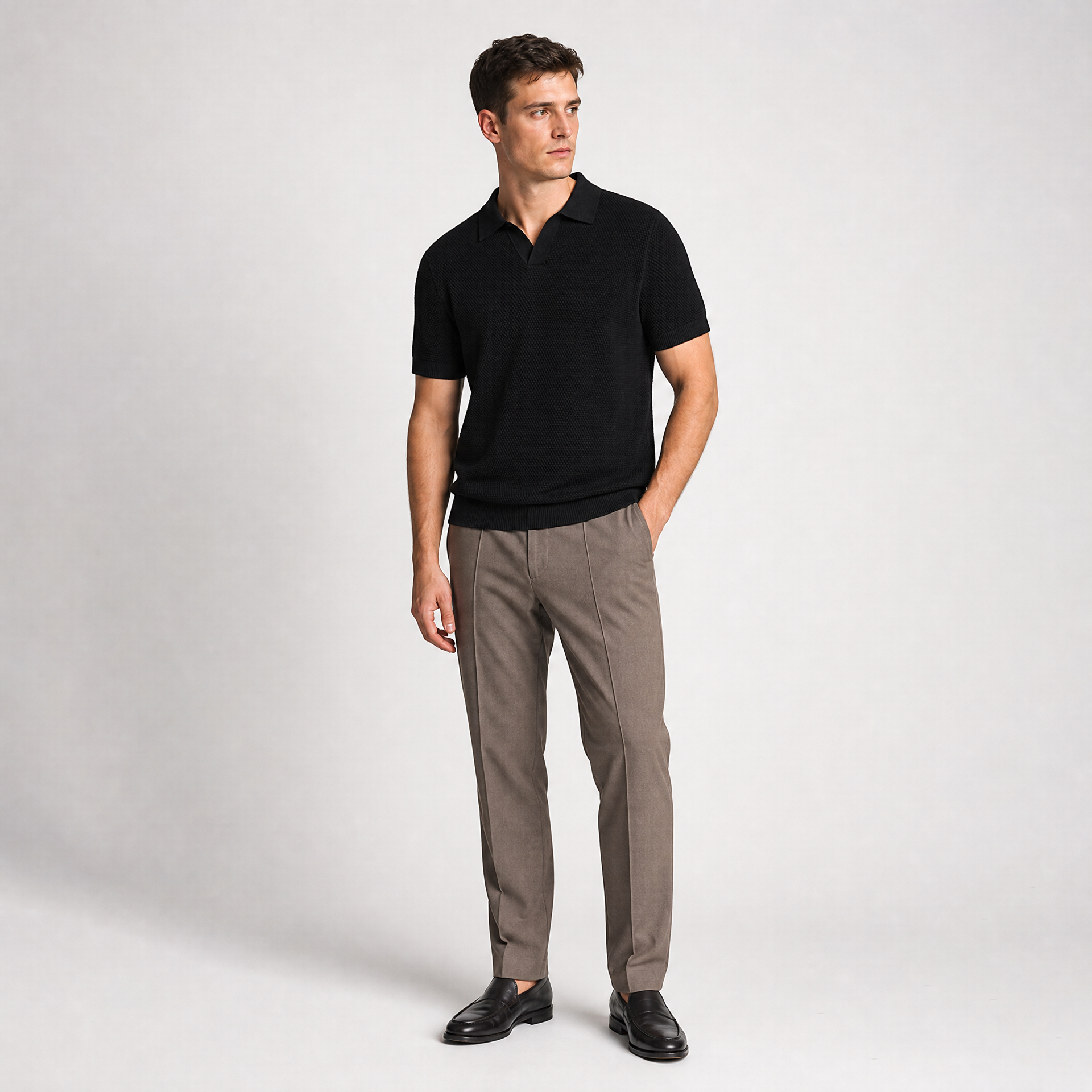 jacquard Buttonless Polo