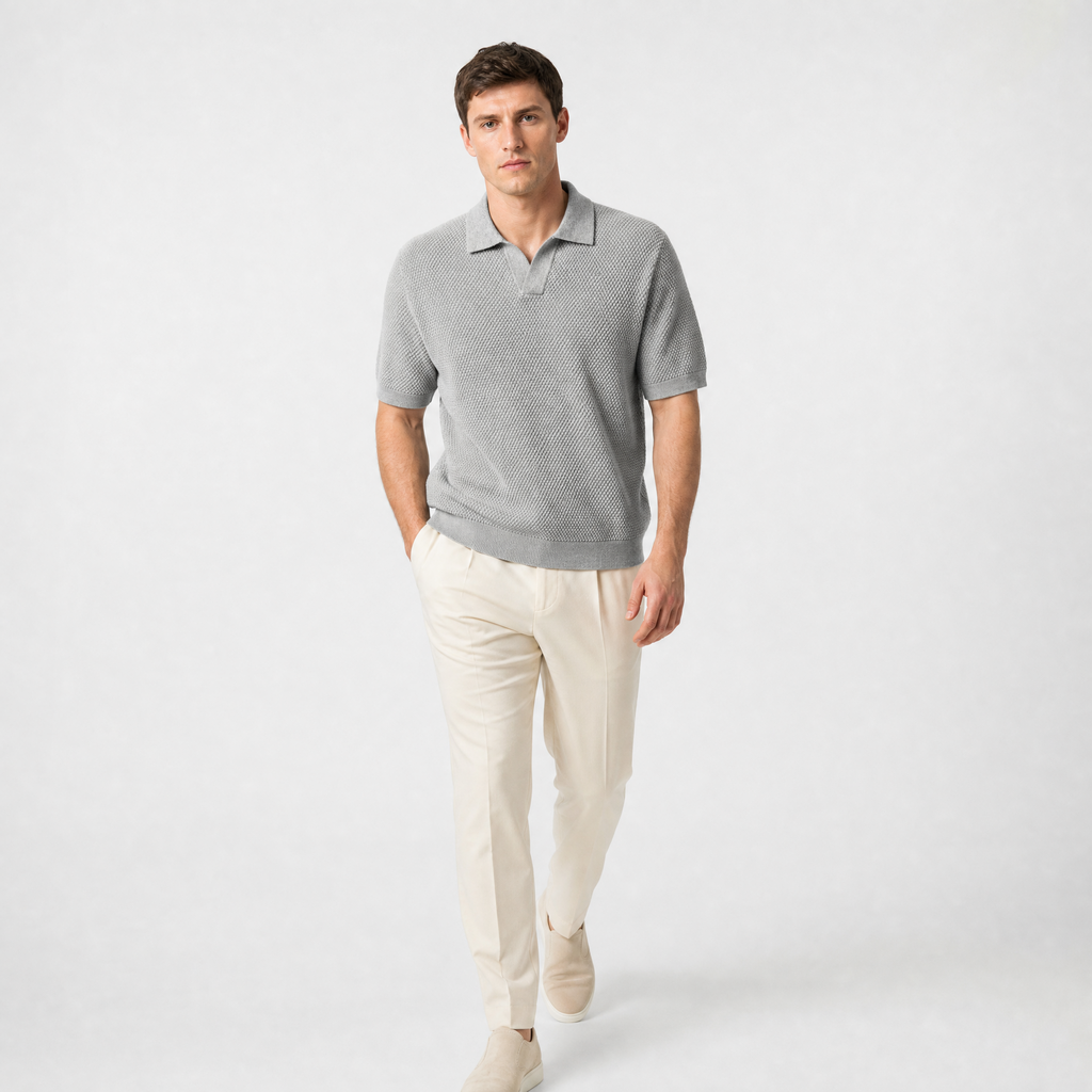 jacquard Buttonless Polo