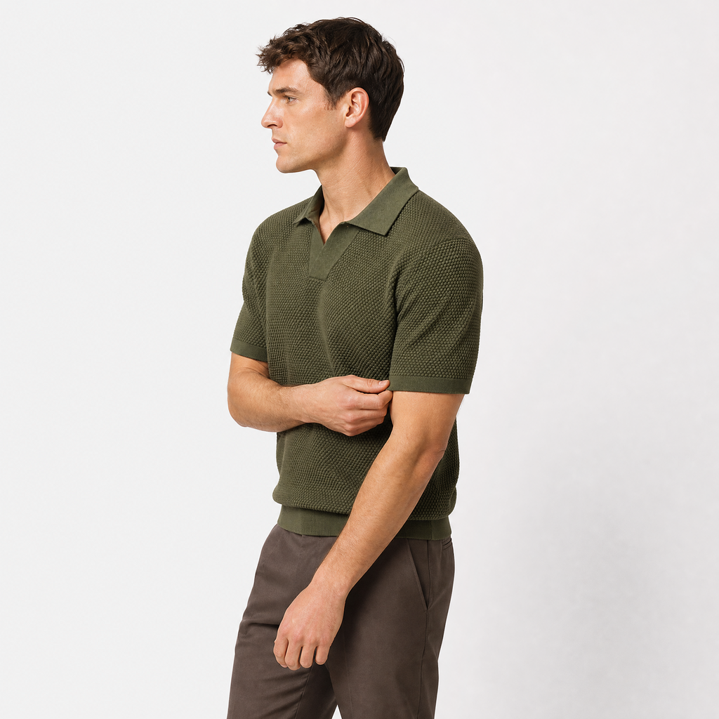 jacquard Buttonless Polo