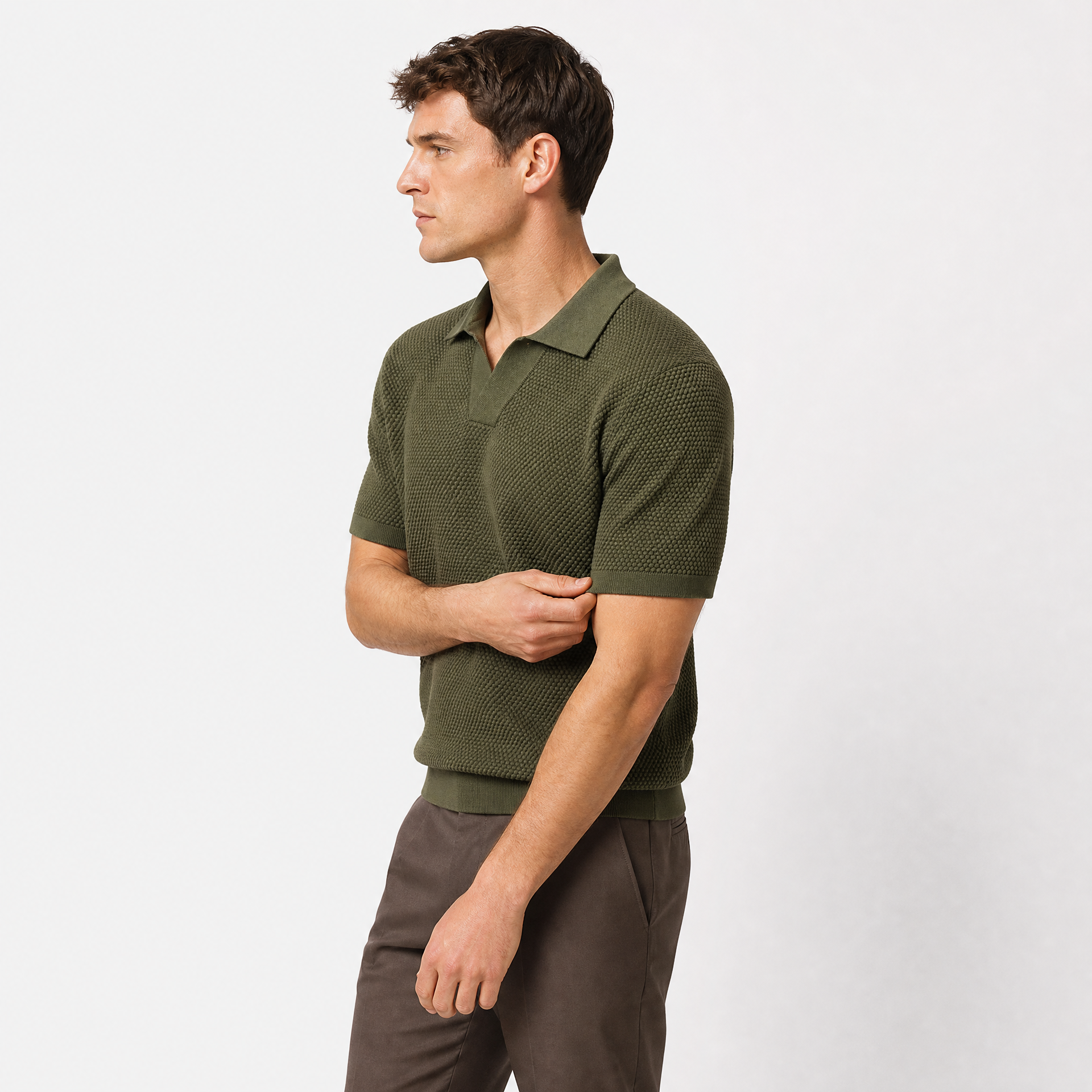 jacquard Buttonless Polo