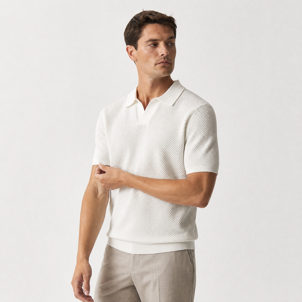 jacquard Buttonless Polo