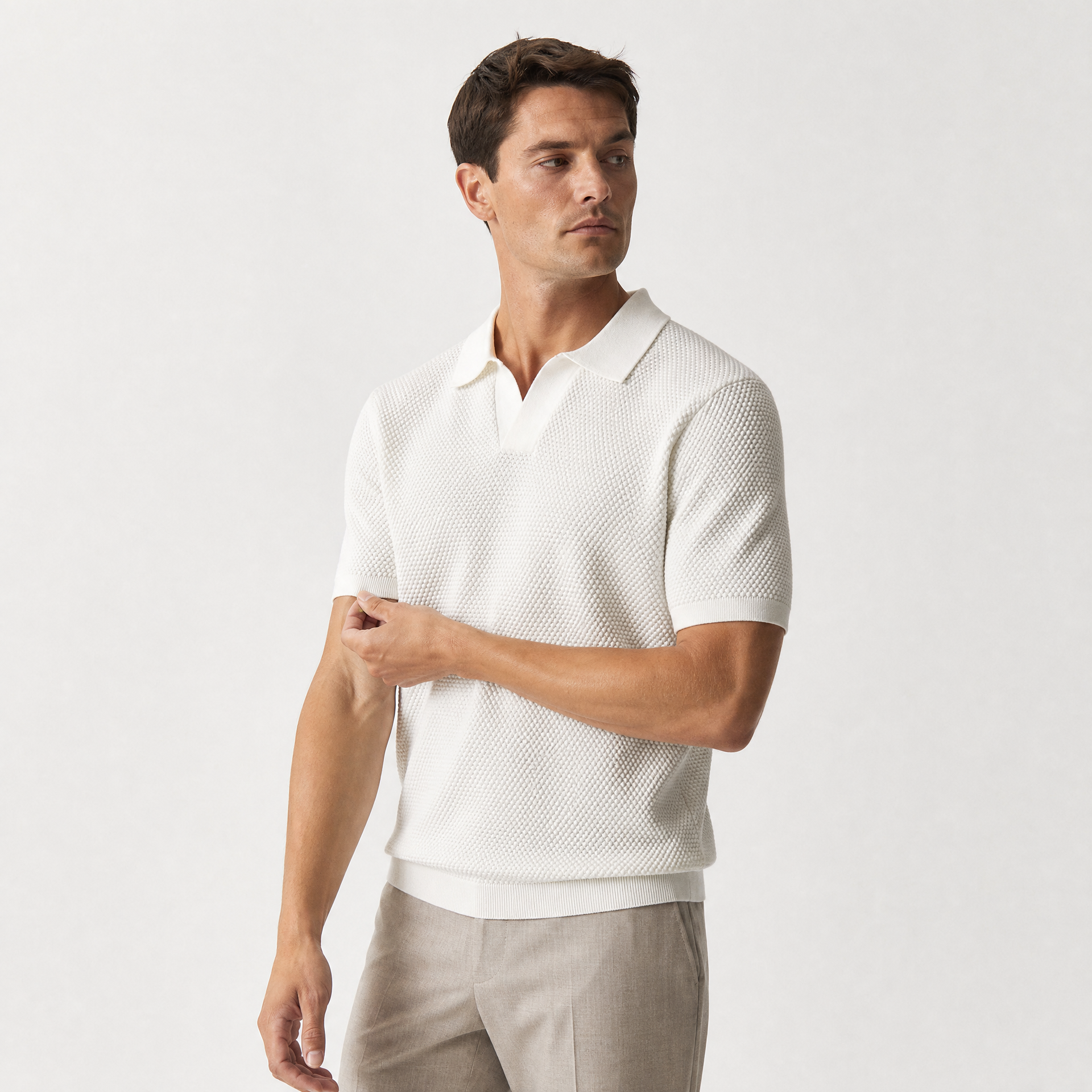 jacquard Buttonless Polo