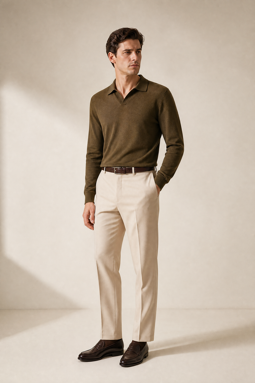 100% Merino Wool Polo Sweater