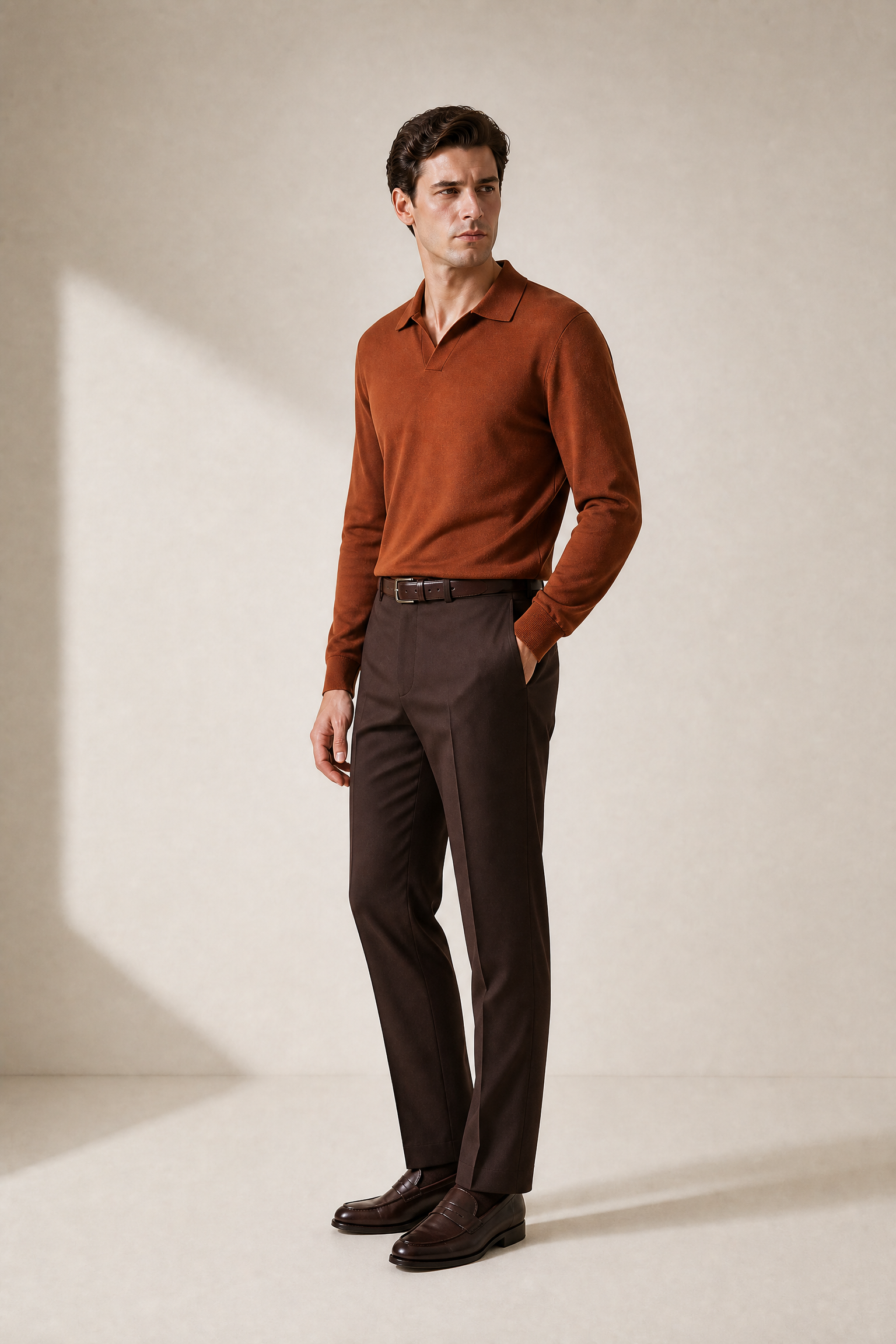 100% Merino Wool Polo Sweater