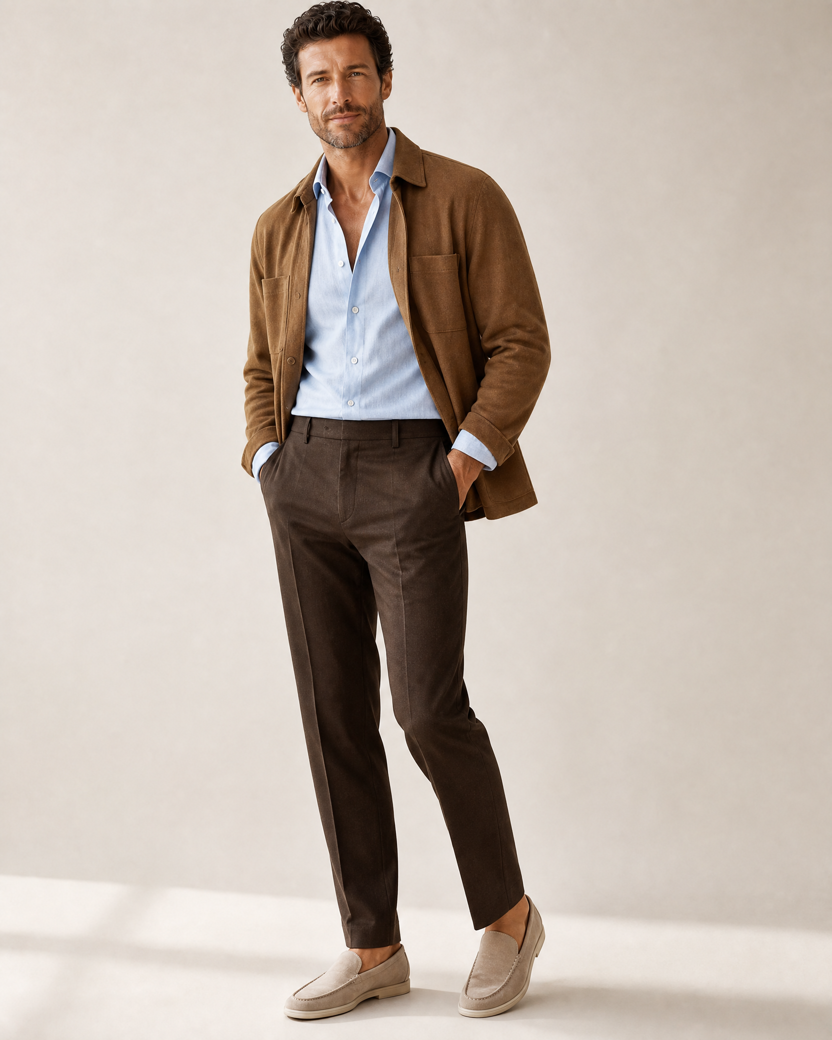 Mens Suede Slip-On Loafers
