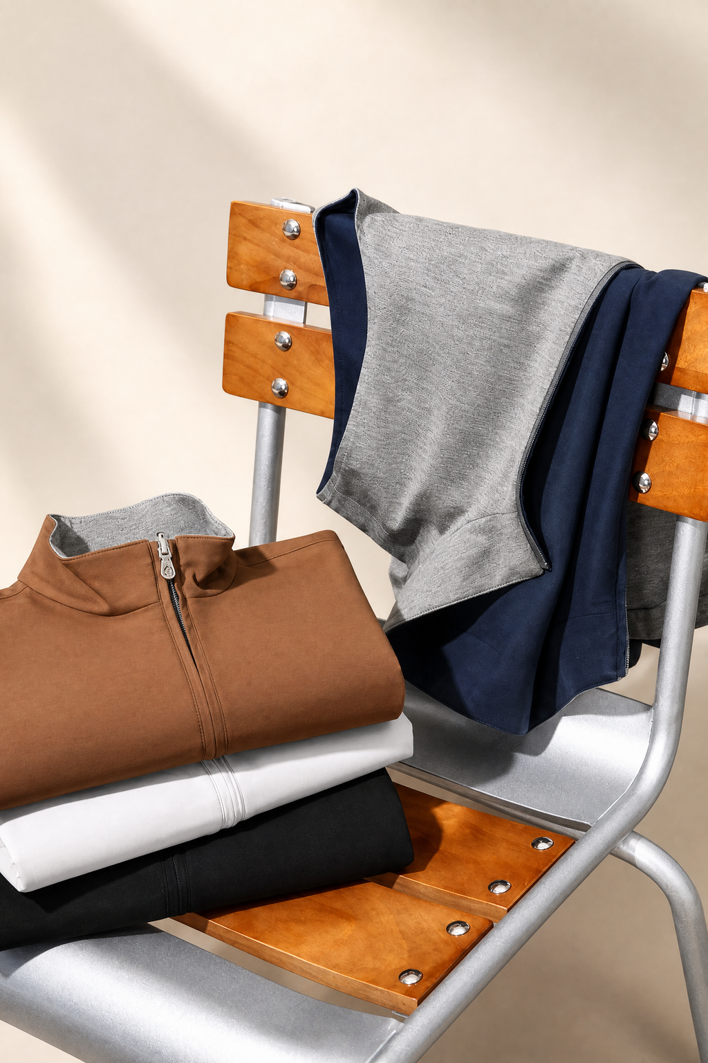 Reversible Wool Blend Stand Collar Vest
