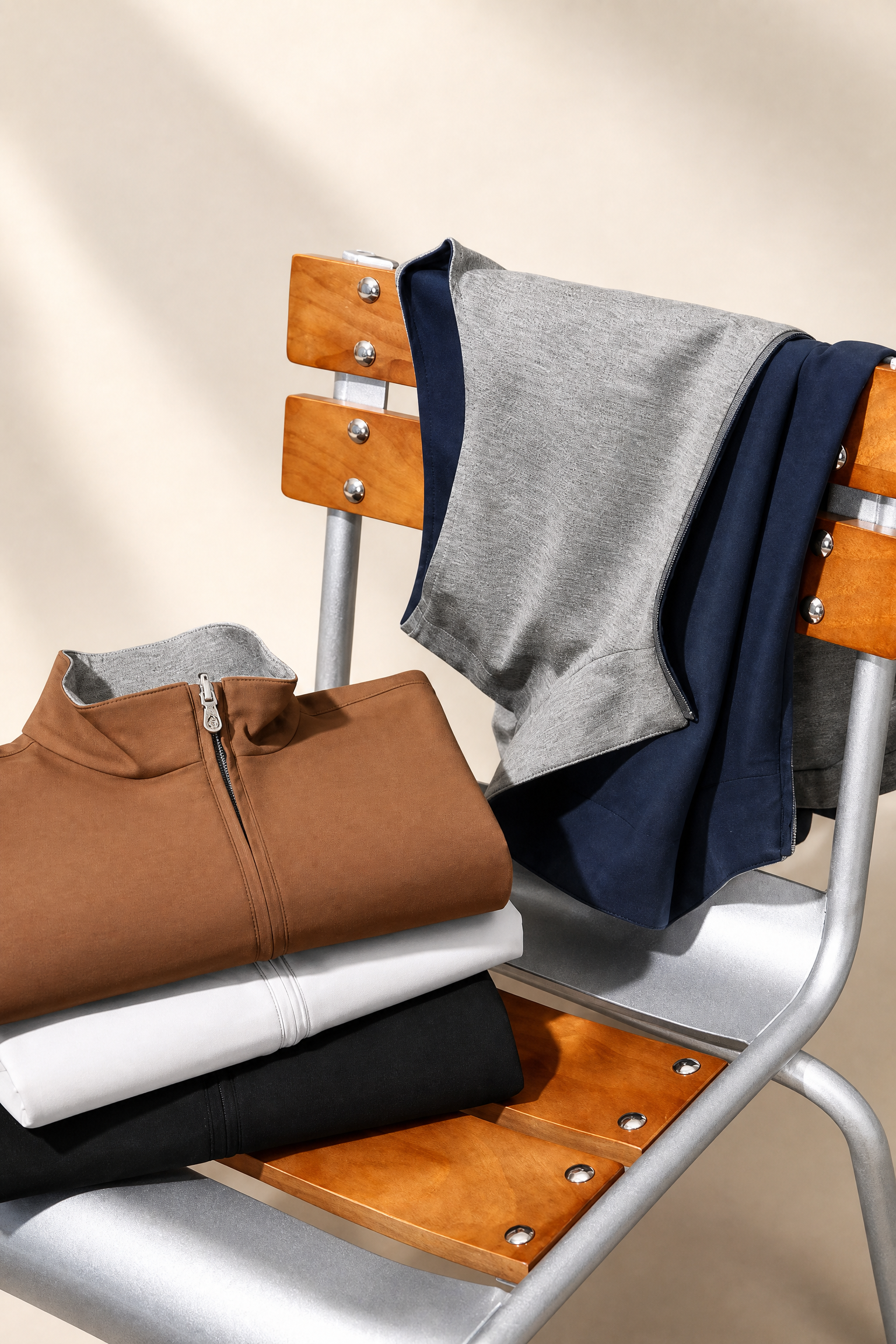 Reversible Wool Blend Stand Collar Vest